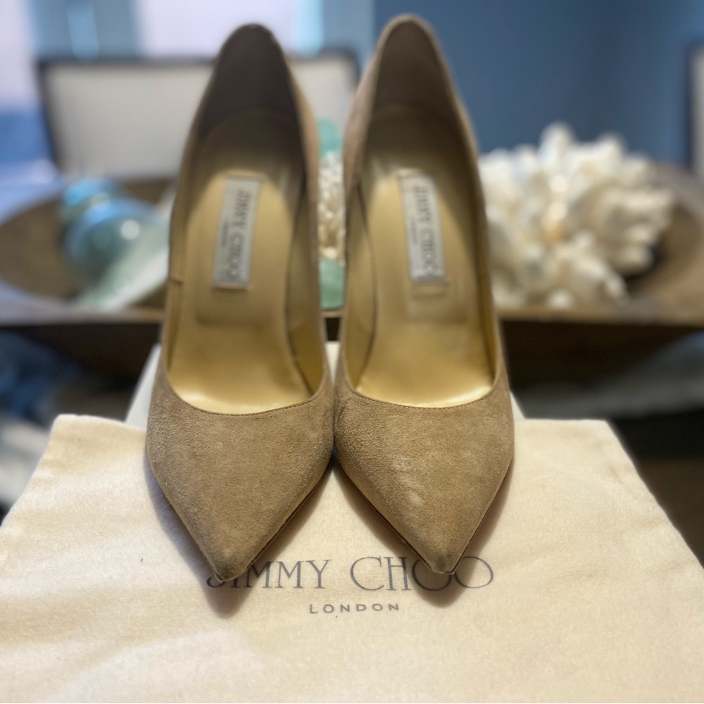 Authentic Jimmy Choo Anouk suede pumps.